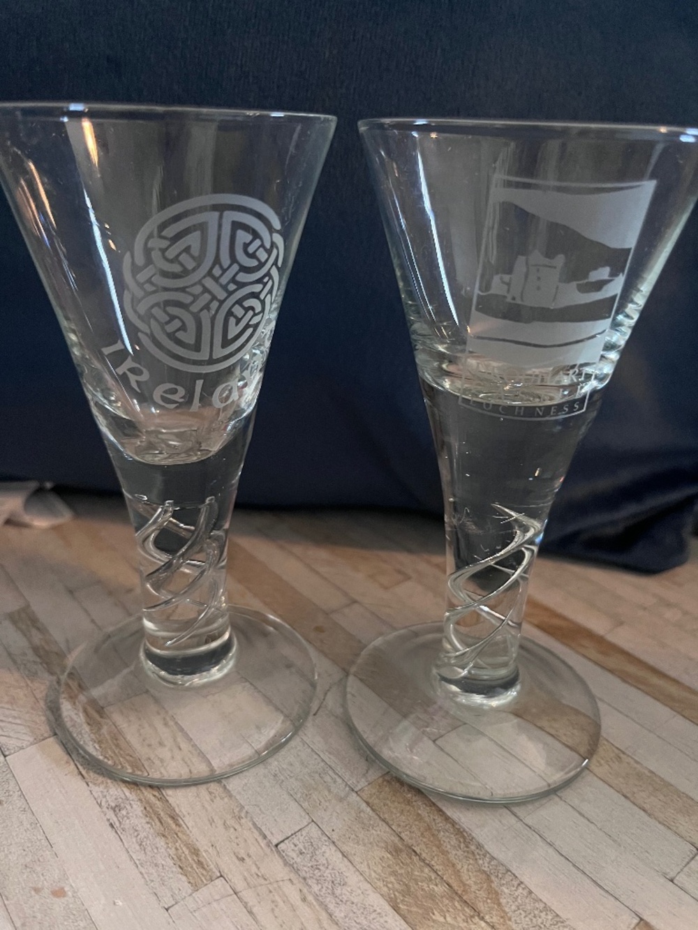 a Glencairn Crystal The Jacobite Dram Whisky Toasting Glasses